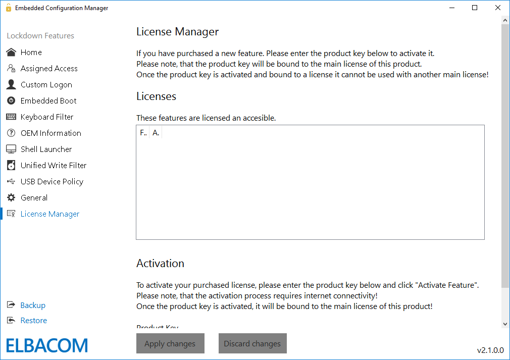 License Manager and Import/Export Feature