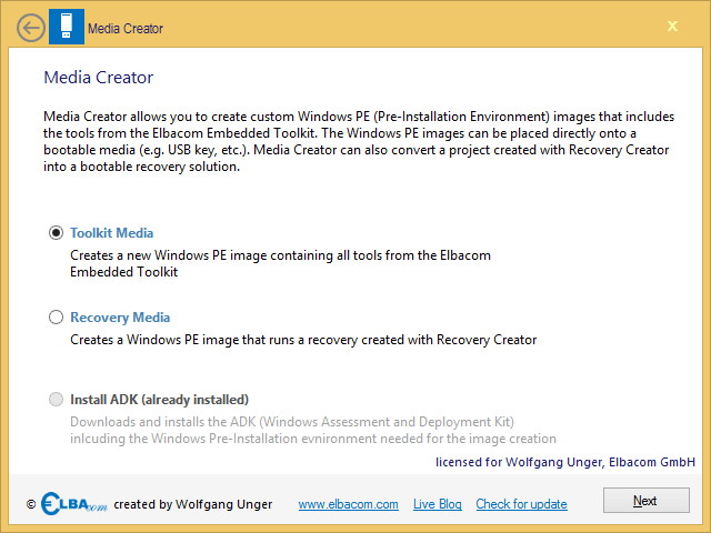 Media Creator Screenshot