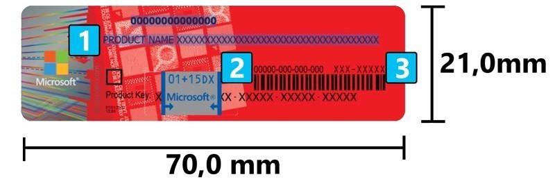 GEMSTONE COA regular size sticker for Windows Embedded Enterprise